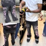 Denim Jeans with Side Stripes