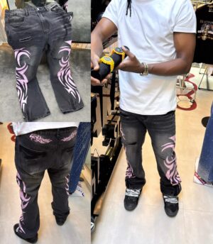 Denim Jeans with Side Stripes