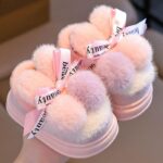 Kawaii Pom Pom Bow Fluffy Slippers